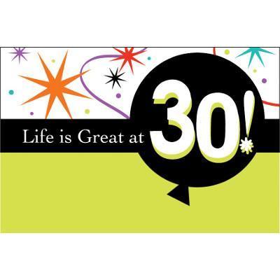 Life is Great '30' Invitations-Adults Milestones Birthday Supplies-Party Things Canada