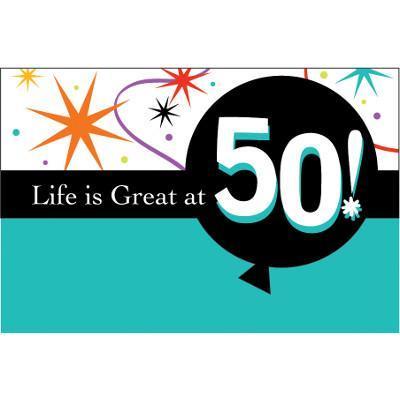 Life is Great '50' Invitations-Adults Milestones Birthday Supplies-Party Things Canada