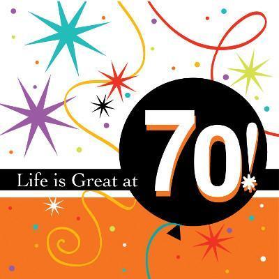 Life is Great '70' Beverage Napkins-Adults Milestones Birthday Supplies-Party Things Canada