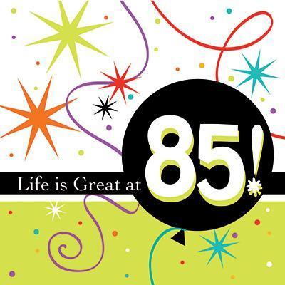 Life is Great '85' Beverage Napkins-Adults Milestones Birthday Supplies-Party Things Canada