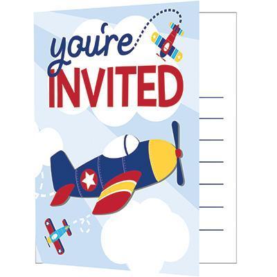 Lil Flyer Airplane Invitations-Aviator Themed Birthday Baby Shower Supplies-Party Things Canada