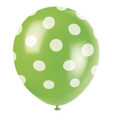 Lime Green Dots Latex Balloons-Polka Dots Latex Balloons-Party Things Canada