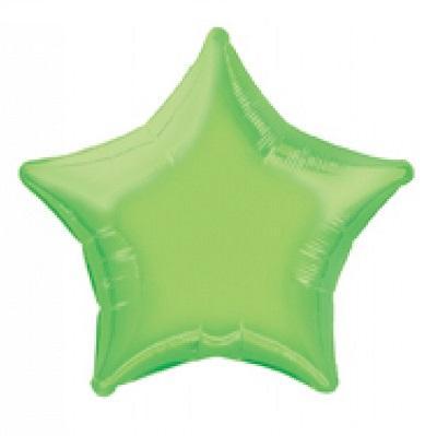 Lime Green Star Shaped Foil Balloon-Metallic Helium Balloons-Party Things Canada