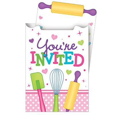Little Chef Invitations-Baker Themed Girl Birthday Supplies-Party Things Canada