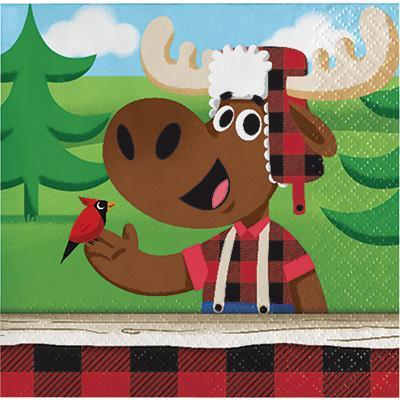 Lum-Bear-Jack Beverage Napkins-Lumberjack Themed Kids Birthday Supplies-Party Things Canada