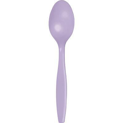 Luscious Lavender Plastic Spoons-Lilac Lavender Solid Color Tableware-Party Things Canada