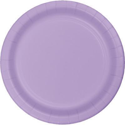 Luscious Lavender Round Paper Dinner Plates-Lilac Lavender Solid Color Tableware-Party Things Canada