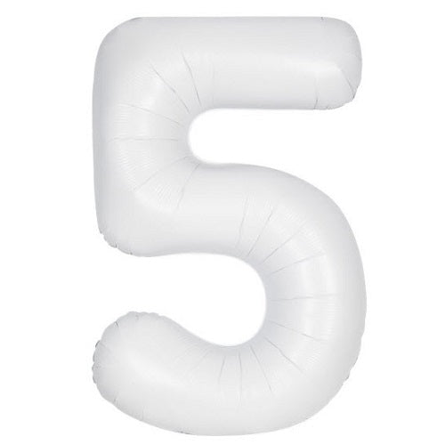 Unique Giant Foil Matte White Number Balloon, 34-in