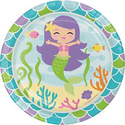 Mermaid Friends Luncheon Plates-Mermaids Little Girl Birthday Supplies-Party Things Canada