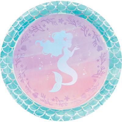 Mermaid Shine Dinner Plates-Mermaids Iridescent Birthday Supplies-Party Things Canada
