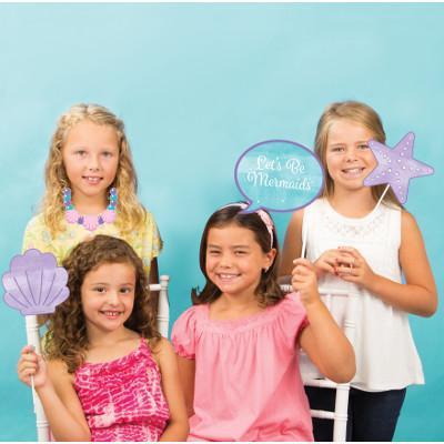 Mermaid Shine Photo Booth Props-Mermaids Iridescent Birthday Supplies-Party Things Canada