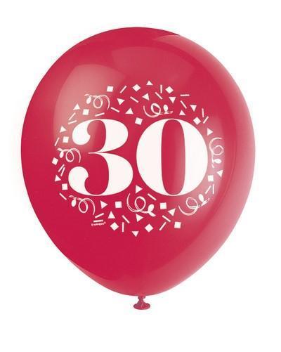 Milestone Number 30 Assorted Balloons-Age Birthday Latex Balloons-Party Things Canada