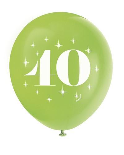 Milestone Number 40 Assorted Balloons-Age Birthday Latex Balloons-Party Things Canada