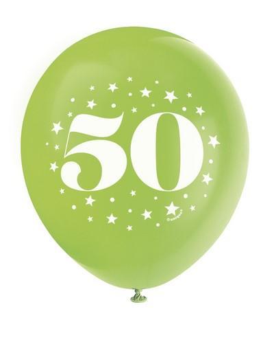 Milestone Number 50 Assorted Balloons-Age Birthday Latex Balloons-Party Things Canada