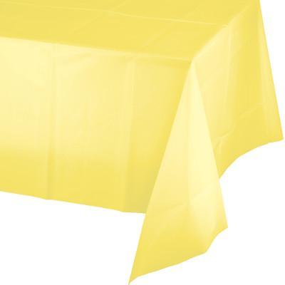 Mimosa Rectangular Plastic Tablecover-Light Yellow Solid Color Tableware-Party Things Canada