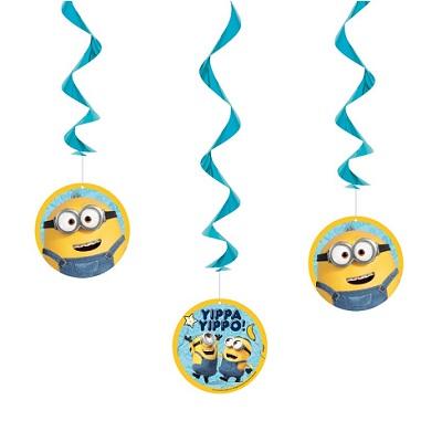 Minions Hanging Swirl Decorations-Party Things Canada