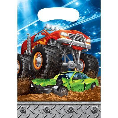 Monster Truck Jam Rally Birthday Party Plastic Loot Favor Bags
