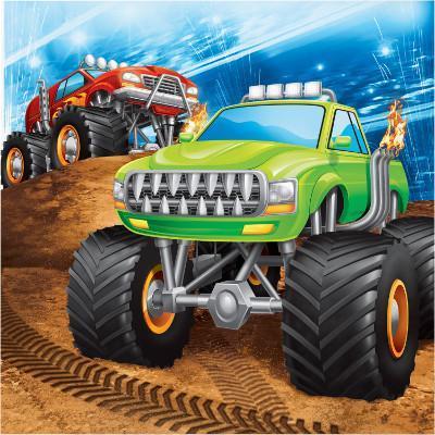 Monster Truck Jam Rally Birthday Party Luncheon Napkins