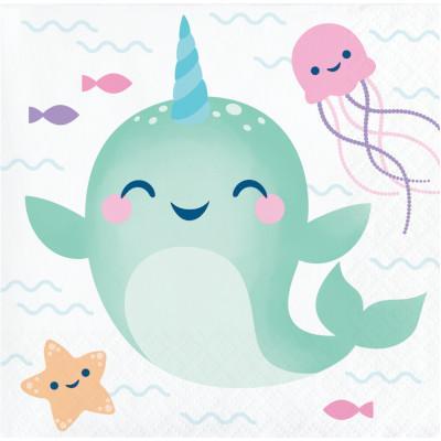 Narwhal Party Beverage Napkins-Party Things Canada