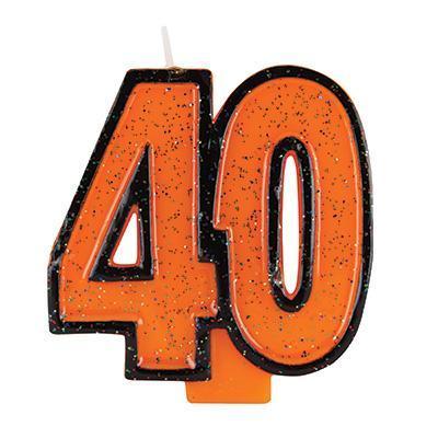 Numeral 40th Glitter Candle-Age Numbers Birthday Candles-Party Things Canada