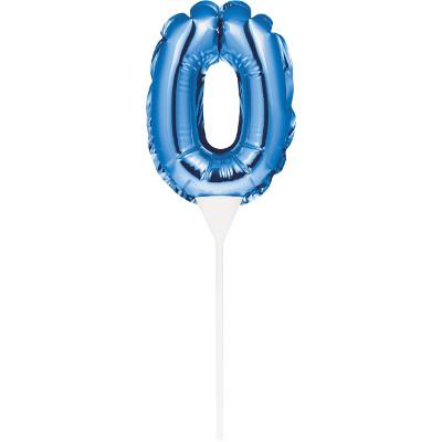 Numeral Balloon "0" Blue Cake Topper-Cake Toppers Balloon Numbers-Party Things Canada