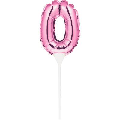 Numeral Balloon "0" Pink Cake Topper-Cake Toppers Balloon Numbers-Party Things Canada