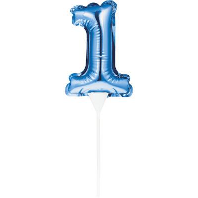 Numeral Balloon "1" Blue Cake Topper-Cake Toppers Balloon Numbers-Party Things Canada