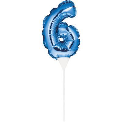 Numeral Balloon "6" Blue Cake Topper-Cake Toppers Balloon Numbers-Party Things Canada