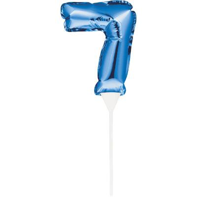 Numeral Balloon "7" Blue Cake Topper-Cake Toppers Balloon Numbers-Party Things Canada
