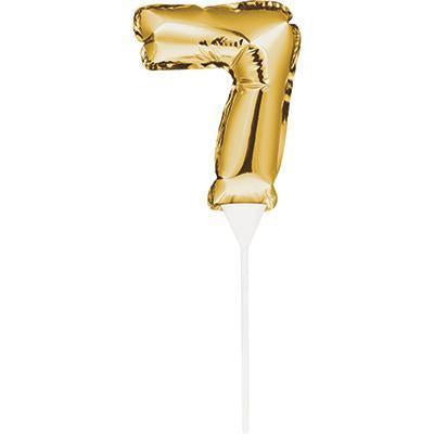 Numeral Balloon "7" Gold Cake Topper-Cake Toppers Balloon Numbers-Party Things Canada