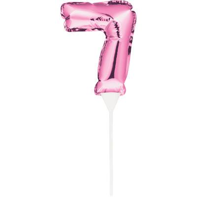 Numeral Balloon "7" Pink Cake Topper-Cake Toppers Balloon Numbers-Party Things Canada