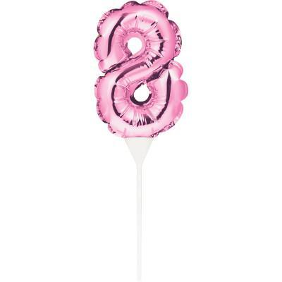 Numeral Balloon "8" Pink Cake Topper-Cake Toppers Balloon Numbers-Party Things Canada
