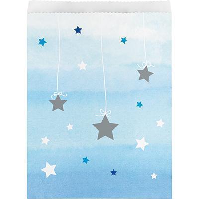 One Little Star Boy Paper Treat Bags-Twinkle Little Star Boy 1st Birthday Baby Shower-Party Things Canada