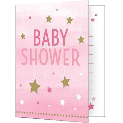 One Little Star Girl Baby Shower Invitations-Twinkle Little Star Girl 1st Birthday Baby Shower-Party Things Canada