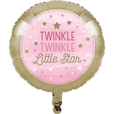 One Little Star Girl Metallic Balloon-Twinkle Little Star Girl 1st Birthday Baby Shower-Party Things Canada
