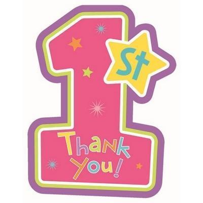 One-derful Birthday Girl Thank You Cards-Girl First Birthday Supplies-Party Things Canada