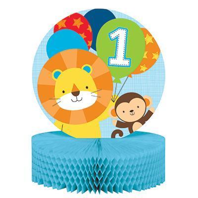 One is Fun Boy Centerpiece-Boy Jungle Themed First Birthday Supplies-Party Things Canada
