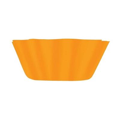 Orange Small Plastic Fluted Bowl-Halloween Decorations and Accessories-Party Things Canada