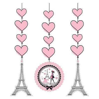 Party in Paris Hanging Cutouts-Paris France Birthday Supplies-Party Things Canada