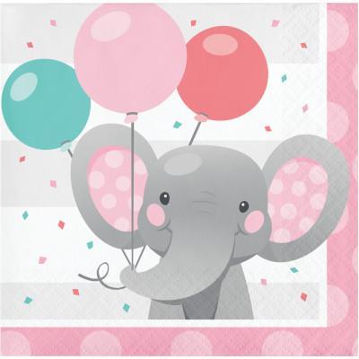 Pink Enchanting Elephant Beverage Napkins-Party Things Canada