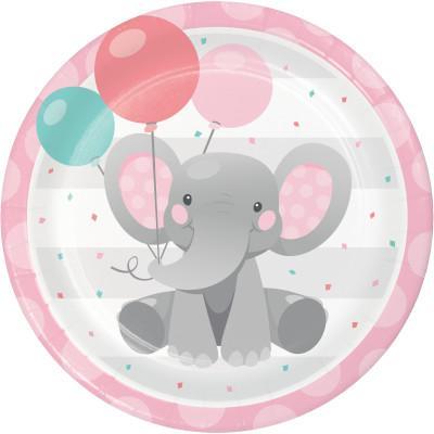 Pink Enchanting Elephant Dinner Plates-Party Things Canada