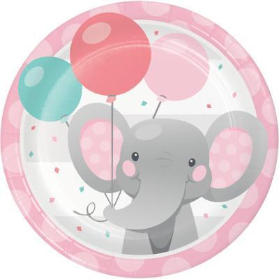 Pink Enchanting Elephant Luncheon Plates-Party Things Canada