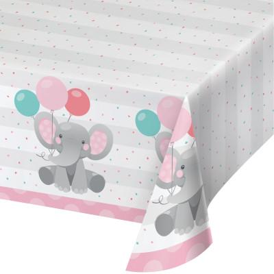 Pink Enchanting Elephant Paper Tablecover-Party Things Canada