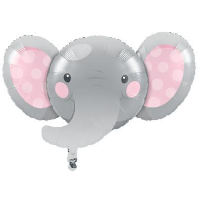 Pink Enchanting Elephant Shaped Metallic Balloon-Party Things Canada