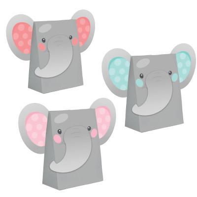 Pink Enchanting Elephant Treat Paper Bags-Party Things Canada