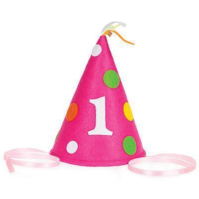 Pink Felt Birthday Party Hat-1st Birthday Party Supplies-Party Things Canada