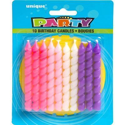 Pink and Purple Spiral Candles-Birthday Candles-Party Things Canada
