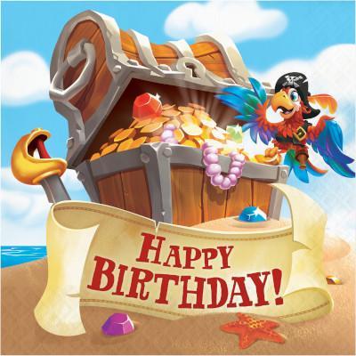 Pirate Treasure Happy Birthday Luncheon Napkins-Party Things Canada