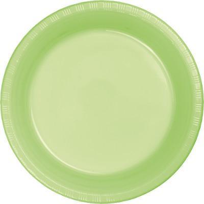 Pistachio Plastic Luncheon Plates-Pistachio Green Solid Color Tableware-Party Things Canada