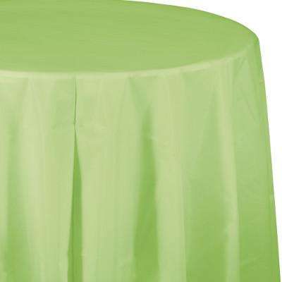 Pistachio Round Plastic Tablecover-Pistachio Green Solid Color Tableware-Party Things Canada